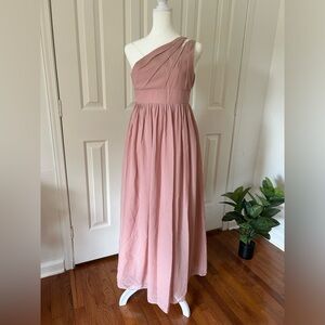 JJ's House - One-Shoulder Chiffon Gown - Dusty Rose - New With Tags